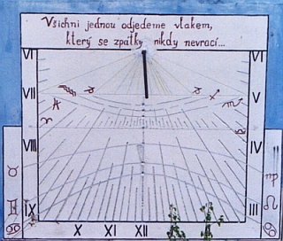 Číselník jižních hodin s kalendářními čárami